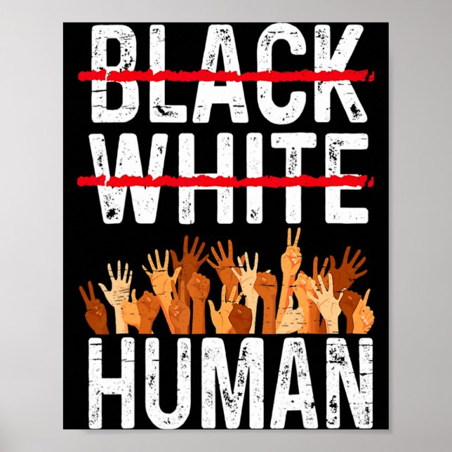 Poster Black White Human Equality Appare Black History Mo (Frente)