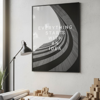 Poster Black & White Modern Architecture Motivational