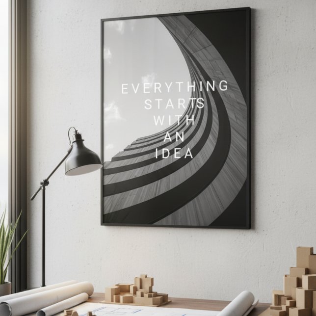 Poster Black & White Modern Architecture Motivational (Criador carregado)