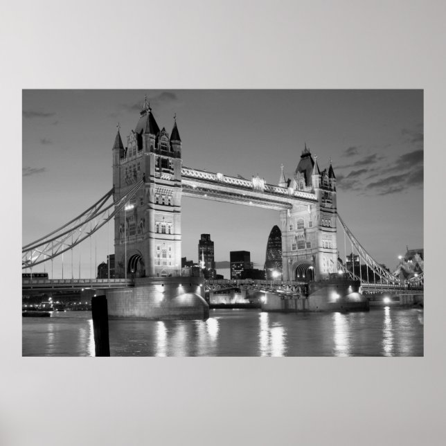 Poster Black White Tower Bridge (Frente)