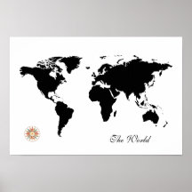 black&white travel world_map