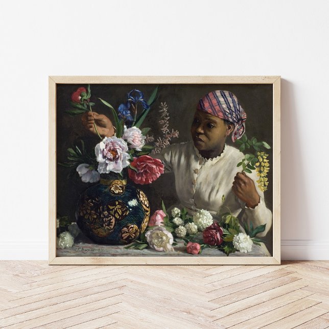 Poster Black Woman with Peonies | Frédéric Bazille (Criador carregado)