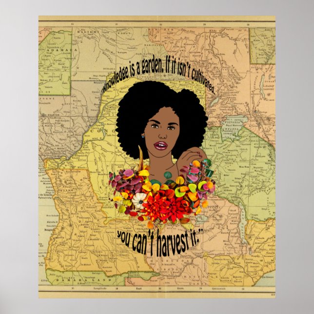 Poster Black Wombs African Proverbs cita Sabedoria (Frente)