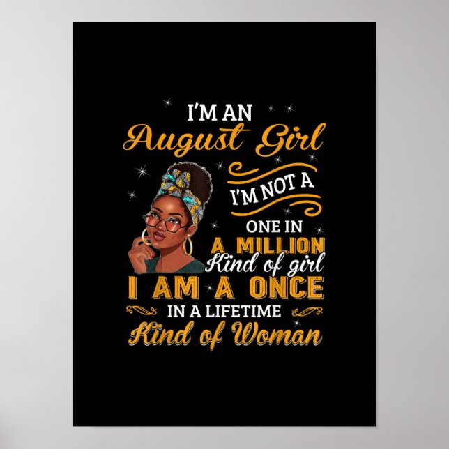 Poster Black Women August Birthday Gifts Im A Leo Queen (Frente)