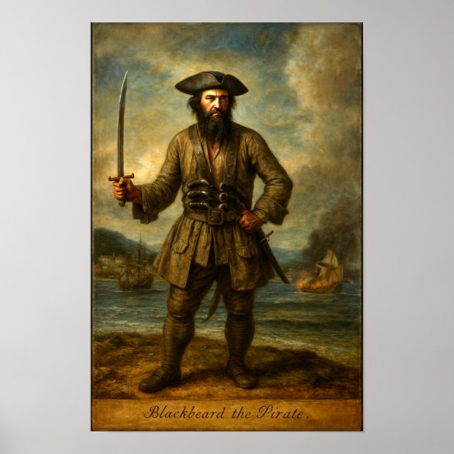 Poster Blackbeard The Pirate (Frente)