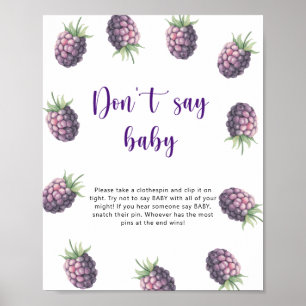 Poster Blackberry - Não diga baby 