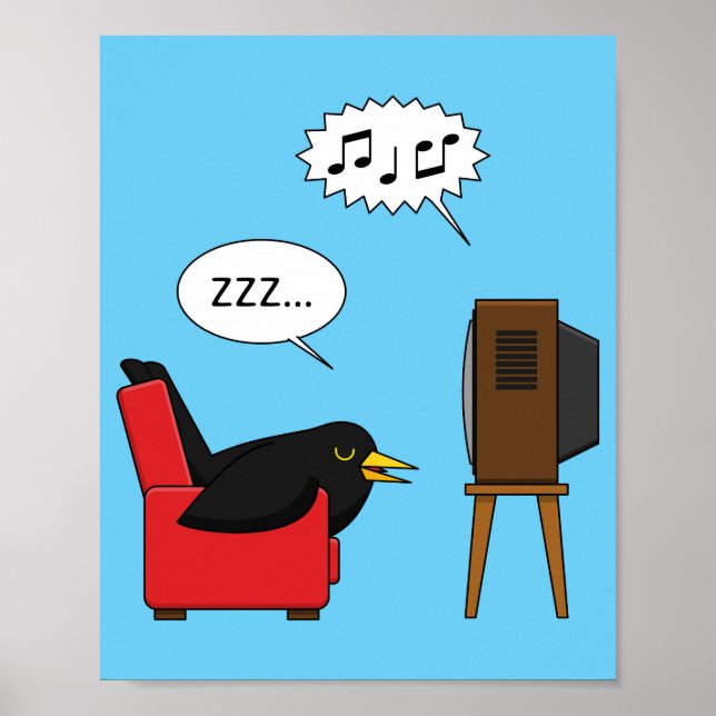 Poster Blackbird dormindo em frente à banda desenhada da  (Frente)