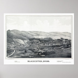 Poster Blackinton, mapa panorâmico das MÃES - 1889