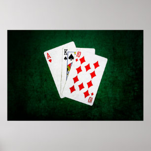 Pôster Blackjack 21 ponto - Ace, King, Ten