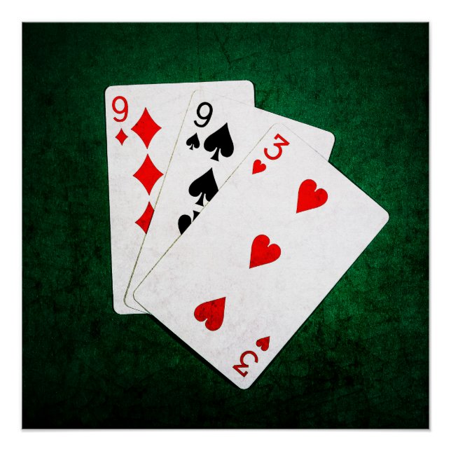 Pôster Blackjack 21 ponto - Nove, Nove, Três (Frente)