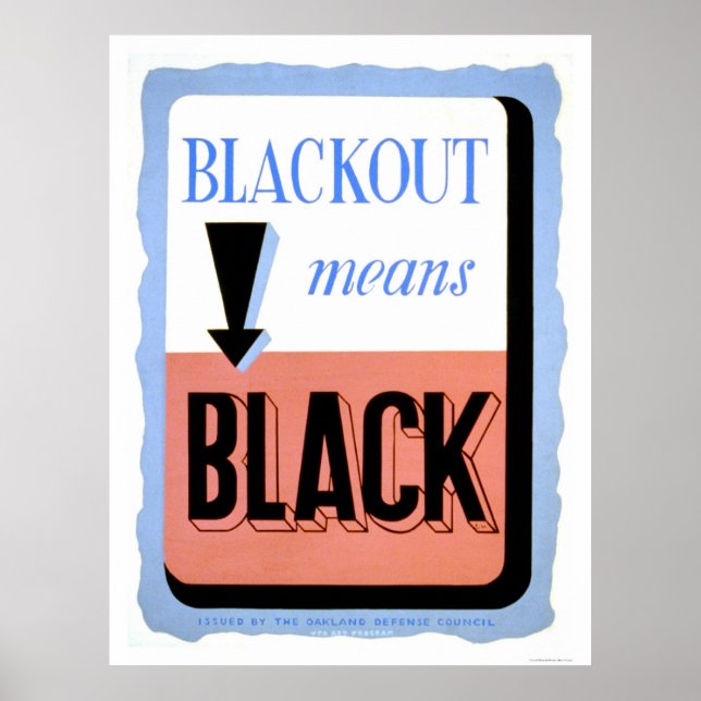 Poster Blackout da Defesa Civil 1942 WPA (Frente)