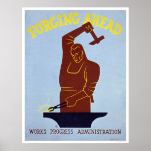 Poster Blacksmith Forging 1940 WPA