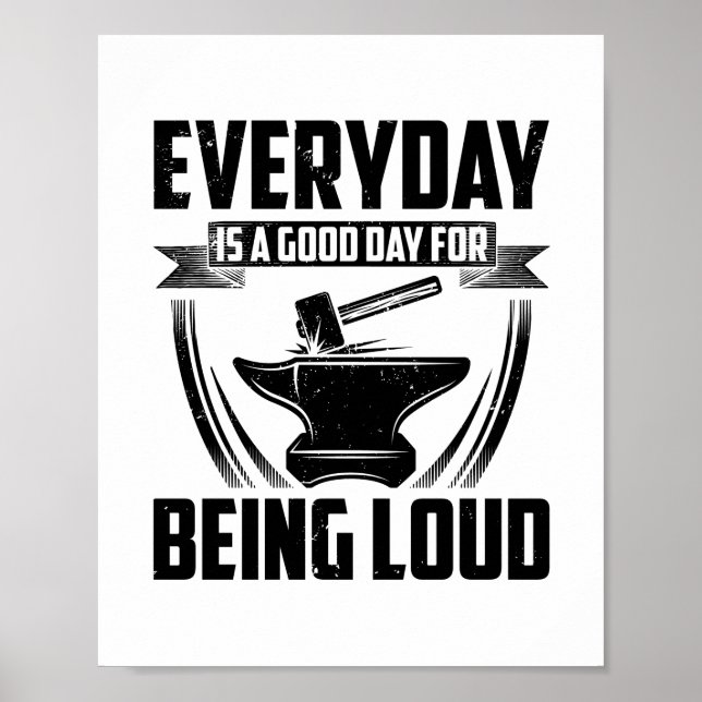 Poster Blacksmith Gift Idea | Forja Anvil Farrier Forge (Frente)