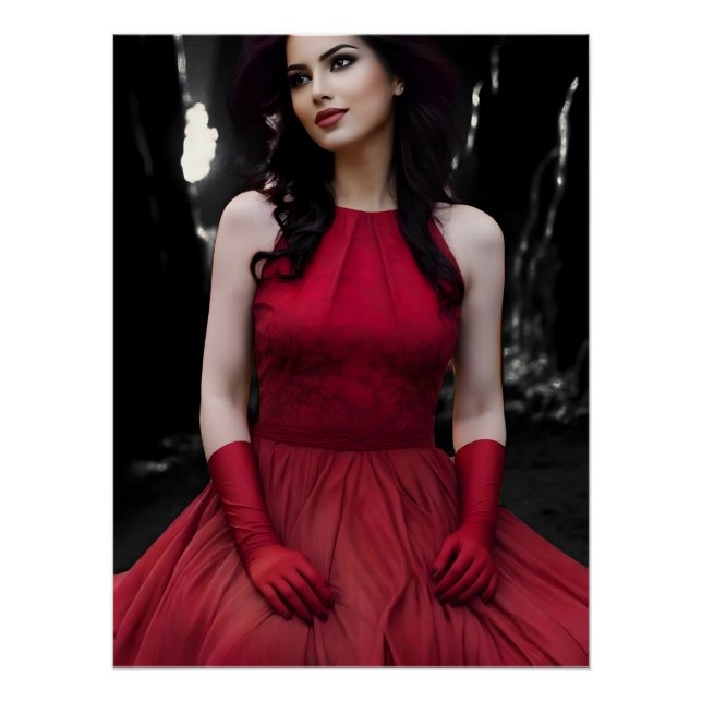 Pôster BlackWhiteRed glossy poster (Frente)