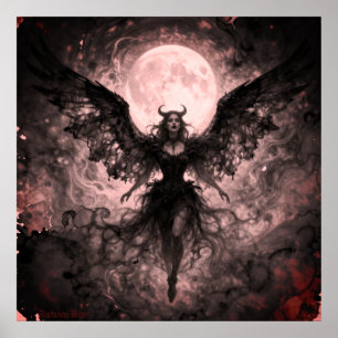Poster Blackwing Moon - Arte Digital de Fantasia com IA