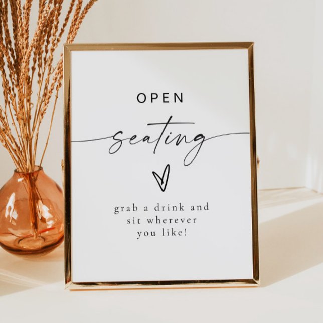 Poster BLAIR Moderno Casamento Boêmiano Seating Aberto (Criador carregado)