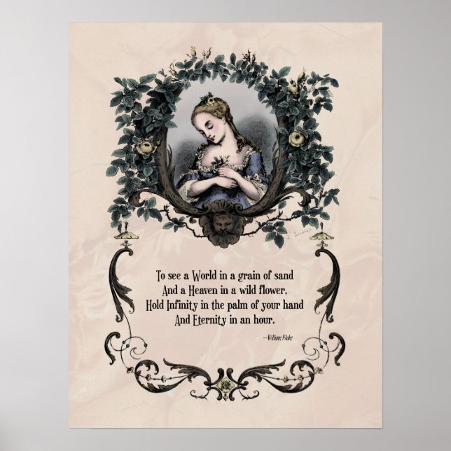 Poster Blake "To See a World" Victorian Poetry Art 17x22 (Frente)