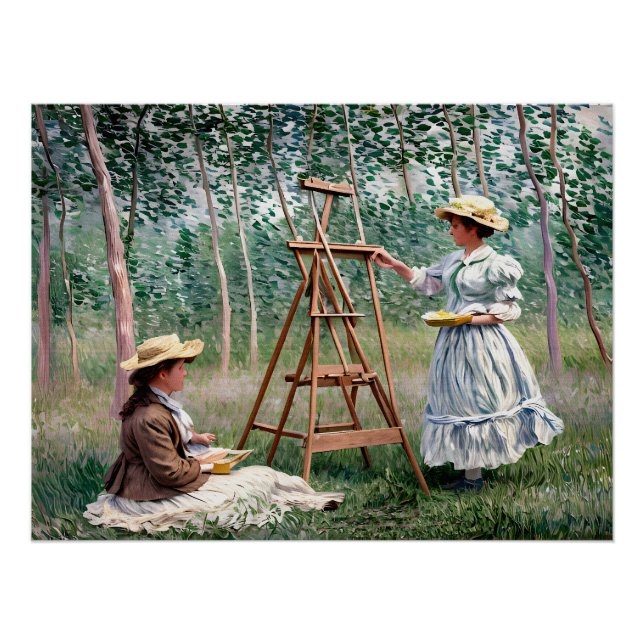 Pôster Blanche Hoschedé em Seu Easel (Frente)