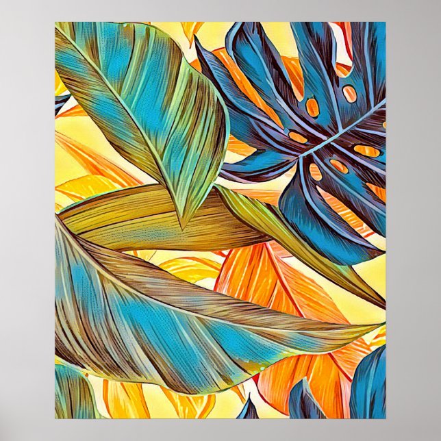 Poster Blätter in Farben (Frente)