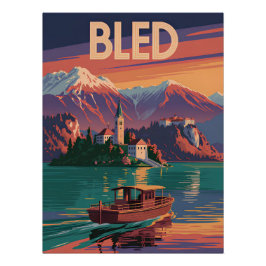 Pôster Bled Eslovênia vintage