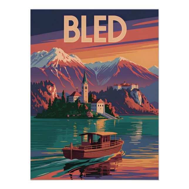 Pôster Bled Eslovênia vintage (Frente)
