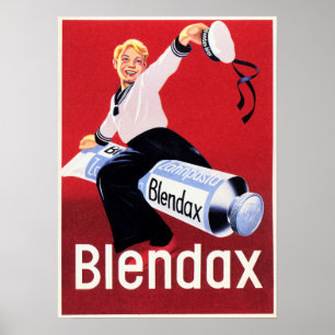 Poster BLENDAX Toothpaste Smilor Boy Old German