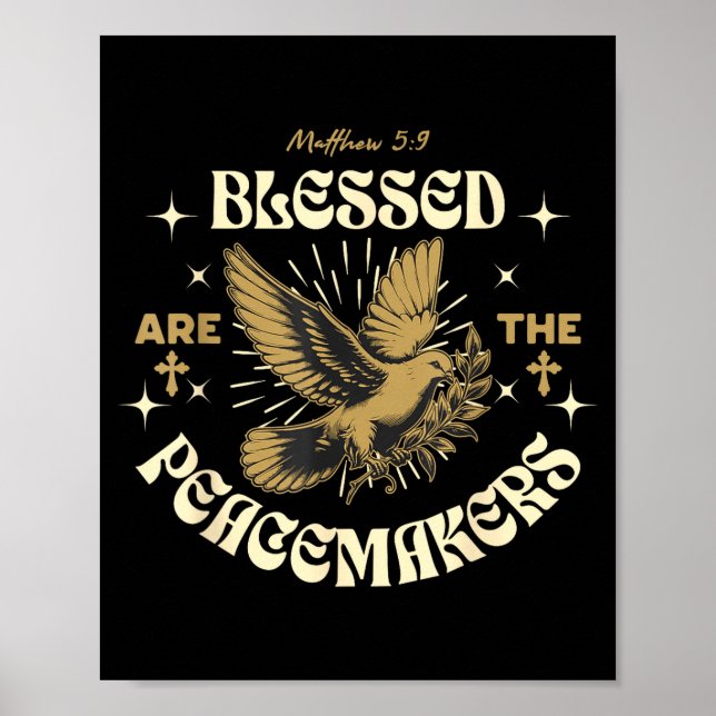 Poster Blessed Are The Peacemakers Matthew 5 9 Christian  (Frente)