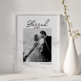 Poster Blessed Couples Monogram Newlywed Gift
