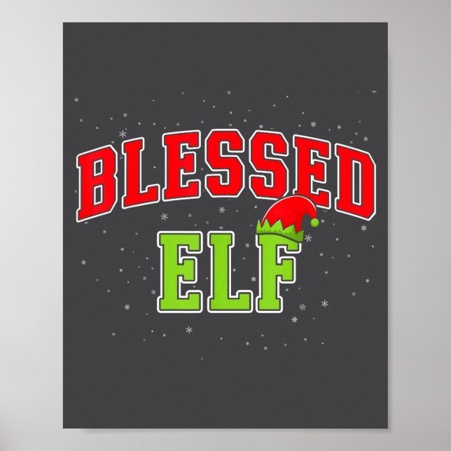 Poster Blessed Elf Christmas Family Matching Group Xmas  (Frente)