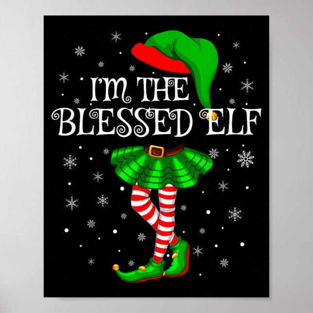 Poster Blessed Elf Christmas Matching Family Women Girls  (Frente)