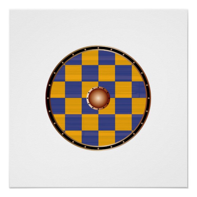 Pôster Blindagem redonda com o sinalizador de Surrey (Frente)