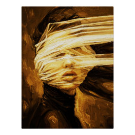 Pôster Blindfolded Woman – Surreal Oil Art