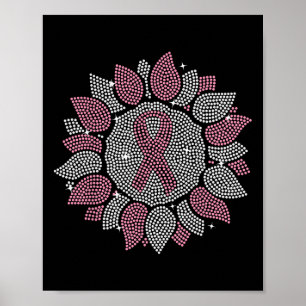 Poster Bling Sunflower Pink Friso Awarenes para Canceres