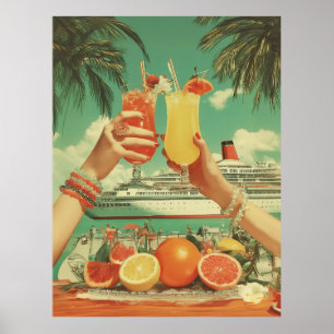 Poster Bliss de coquetel de cruzeiro tropical