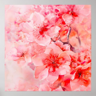 Poster Bliss do Flor de Cereja da Aquarela