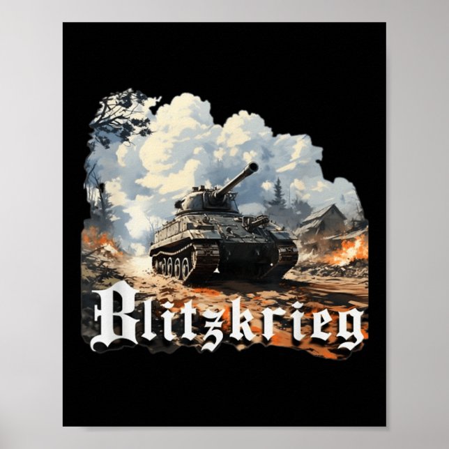 Poster Blitzkrieg da Segunda Guerra Mundial (Frente)