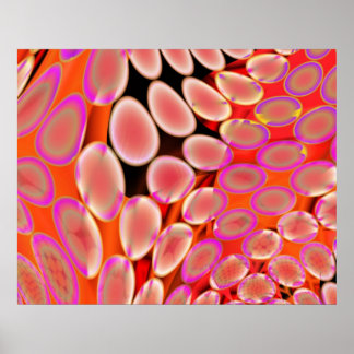 Poster Blobs psicodélicos de arte genética cor-de-rosa br