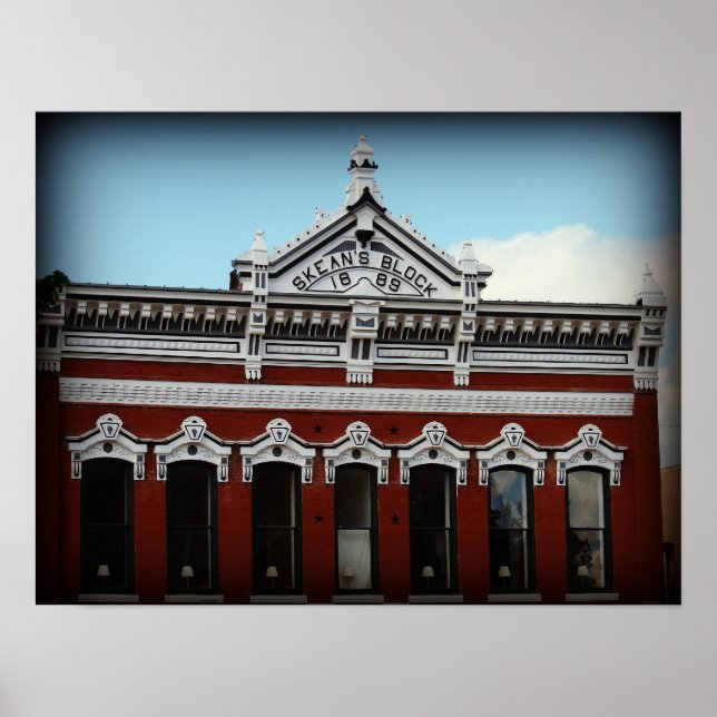 Pôster Bloco 1889 Albia, Iowa, de Skean (Frente)