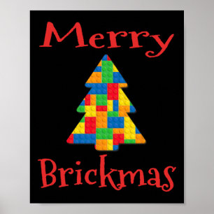 Poster Bloco de Brick Master Builder de Árvore de Natal
