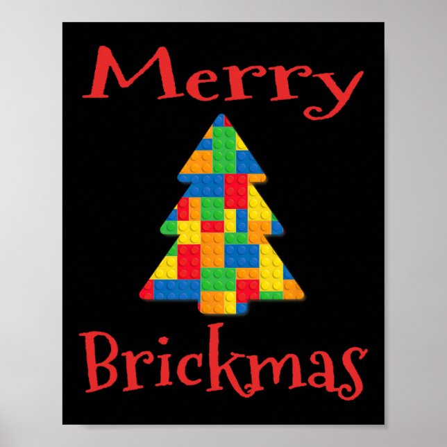 Poster Bloco de Brick Master Builder de Árvore de Natal (Frente)