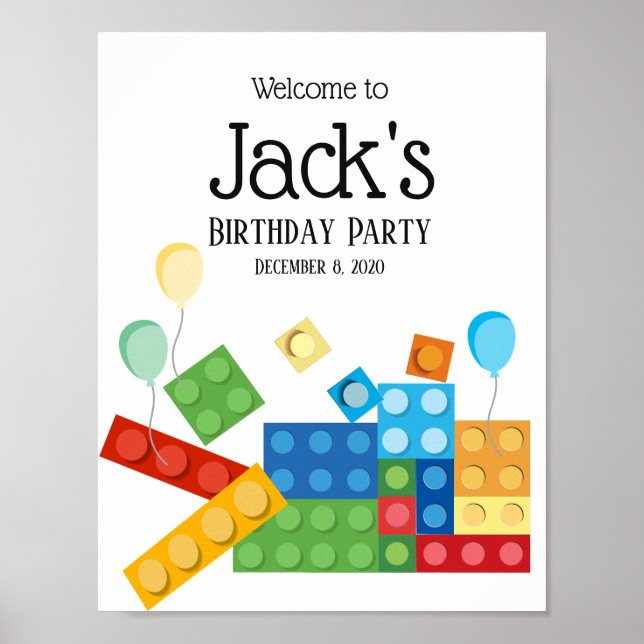 Poster bloco de construção, bloco, sinal de boas-vindas d (Frente)