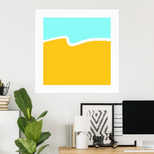 Poster Bloco de Cores Amarelo Aqua