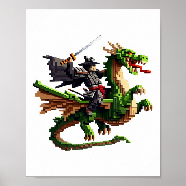 Poster Bloco de Design de Jogos de Personagem de Samurai  (Frente)