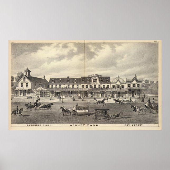 Pôster Bloco de negócios, Asbury Park, Nova Jersey (Frente)