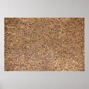 Poster Bloco de tijolos castanho