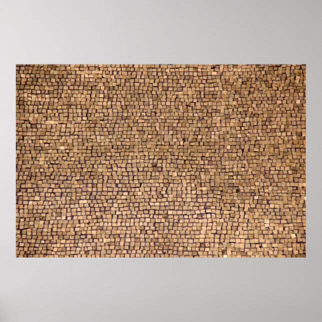 Poster Bloco de tijolos castanho (Frente)