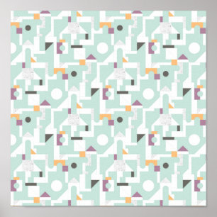 Pôster Blocos de apartamentos - azul