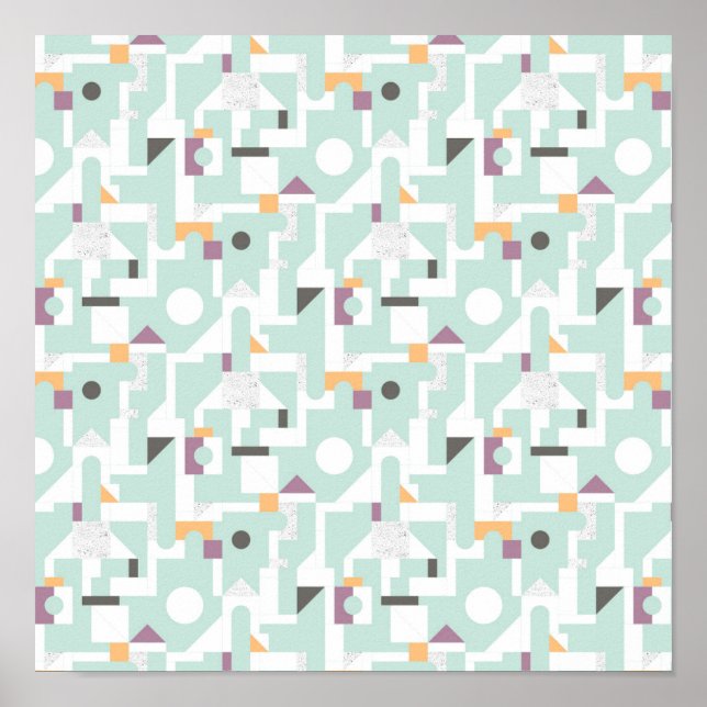 Pôster Blocos de construção - azul (Frente)