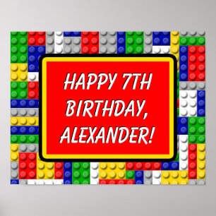 Poster Blocos de Construção - Banner de Festa de aniversá