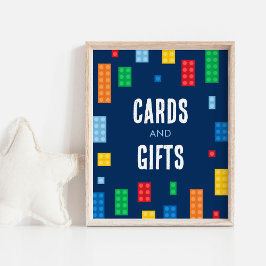 Poster Blocos de Construção Cartões de Aniversário e Sina